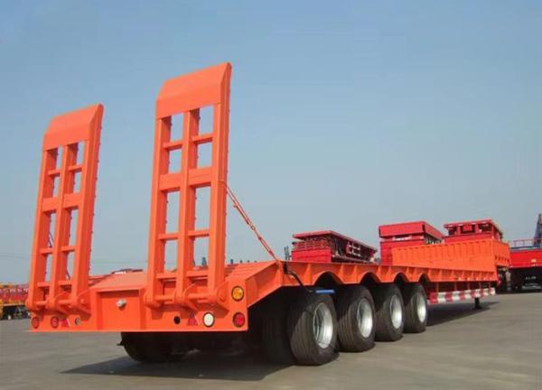 Steel 3 axle / 4 axle Lowbed 60tons 120ton Low Loaders 40FT Containers Low Bed