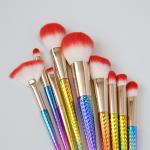 Slim Waist Dreamy Makeup Brush Set With Gradient Color Durable Plastic Handle