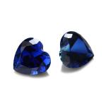 Gems Loose Gemstone Heart Cut 3x3mm To 10x10mm 33# 34# Blue Sapphire Synthetic