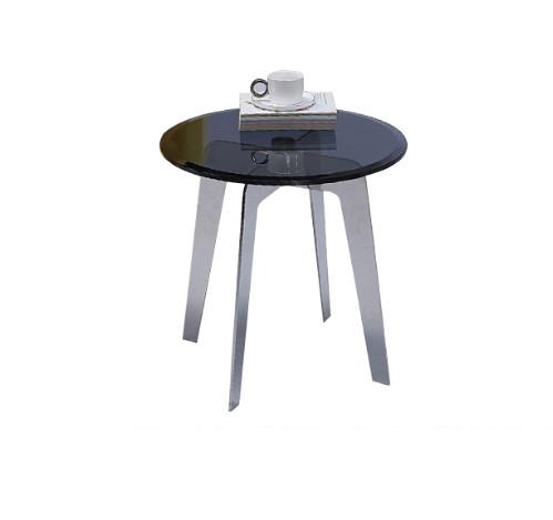 Simple Transparent Coffee Table With Metal Legs , Small End Clear Glass Coffee