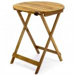 3-Piece Folding Acacia Wood Bistro Set Perfect for Outdoor Dining and Entertaini