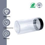 60ml 120ml 150ml Cylindrical Transparent Plastic Cream Jars With Black Lids