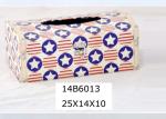 PU Leather Printing US Style MDF Wooden Tissue Box