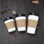 Custom Logo Corrugated Cardboard Paper Cup Jacket for Hot and Cold Drinks Kraft