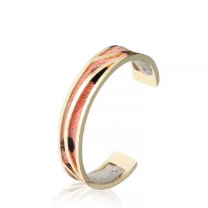 China Pink Leopard Horsehair Handmade Cuff Bracelets Size For Wrists 7.25-7.55 Inches factory
