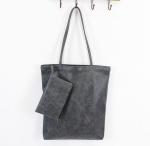 Korea retro minimalist literary fresh wild solid color PU shoulder bag shopping