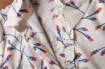 100% Cotton Ladies Casual Print Shirts 2 Color Floral Blouse Long Sleeve
