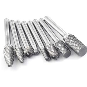 China Carbide Burrs 6mm 1/4&quot; Shank Diameter Sf-5 Sf-3 Sf-2 Sf-1steel Rotary Burr Set Tungsten Carbide Drill factory