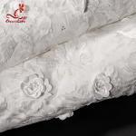 Elastic Embroidered Lace Fabric For Evening Dress Customize Color