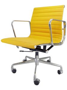 China Professional Yellow Leather Desk Chair , Ergonomic Executive Chair Non Folded factory