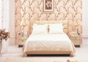 China 3D Effect Peach Blossom Pattern Chinese Style Wallpaper For Room Decoration , Eco-Friendly factory