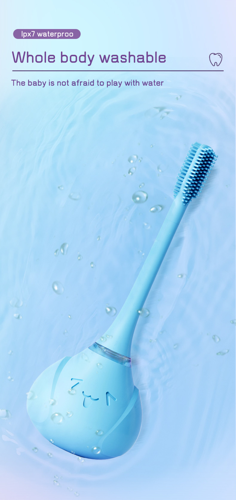 Factory OEM Rechargeable Electric Toothbrush For Children Aged 3-15 With Circular Silicone