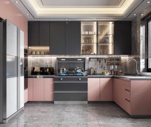 China Custom High End Design Oak Solid Wood Modern Kitchen Cabinets factory