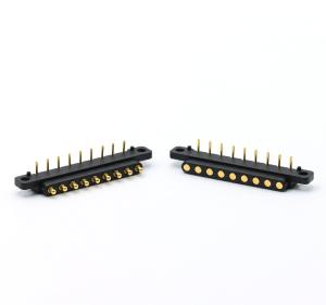 China Male Female Pogo Pin Connector 9Pin 2.54Mm Pitch Connector Right Angle factory