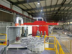 China Polyethylene Turret Rotational Molding Equipment PLC Control System 1000 Liters factory