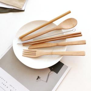 China LFGB Wooden Bamboo Cutlery Set Including Spoon Fork Knife factory