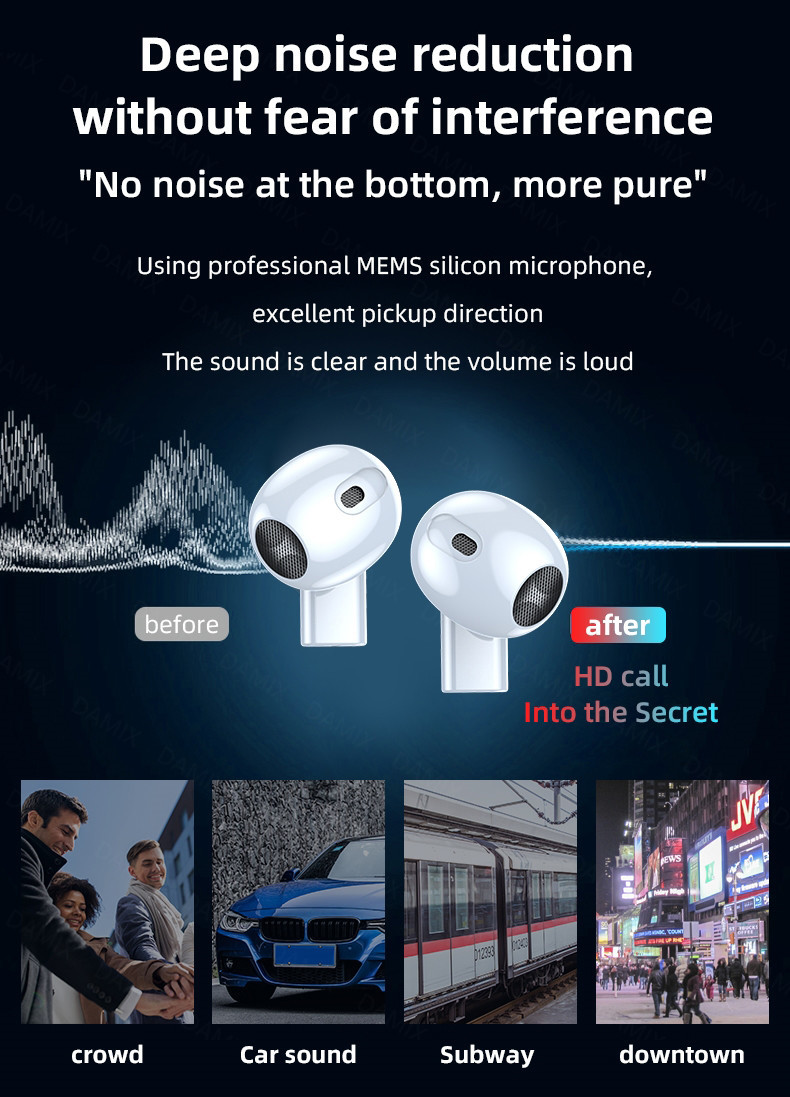 IPX5 Wireless Gaming Earbuds AVRCP Bluetooth 1hr Charging