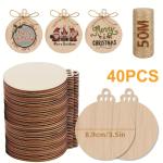 Round Bauble Unfinished Wood Slices With Hole Arts Crafts Centerpieces DIY
