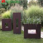 Corten Steel Flower Pot Outdoor Decorative Raised Seed Bed Metal Planter Corten
