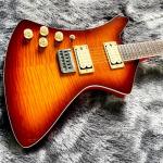 Custom BURN WASH Shaped Left Handed Electric Guitar Flamed Tiger Maple Veneer