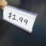 Supermarket Label Holder 3.5*7.5cm Plastic Shelf Label Holder Writable