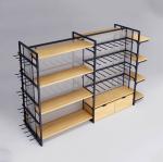 Wooden Gondola Shelving Miniso Style Shop Furniture Adjustable