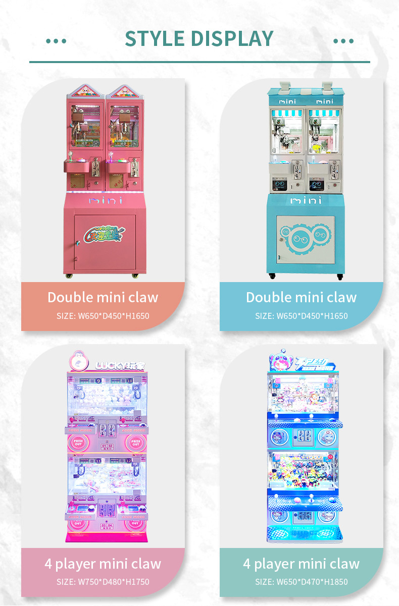 4 Players Doll Crane Machine Pink Gift Doll Claw Machine Coin Operated Crane Claw Machine For Sale