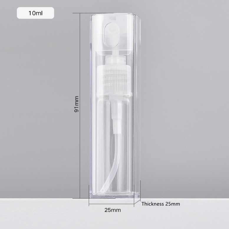 Square 5ml 10ml Perfume Spray Bottle Plastic Perfume Spray Bottle Empty 20ml Travel Portable