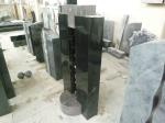 European style rose carving granite cross headstone