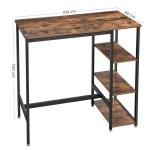 Small Bar Table with Shelves, Bar Table with Storage Shelves, Industrial Bar