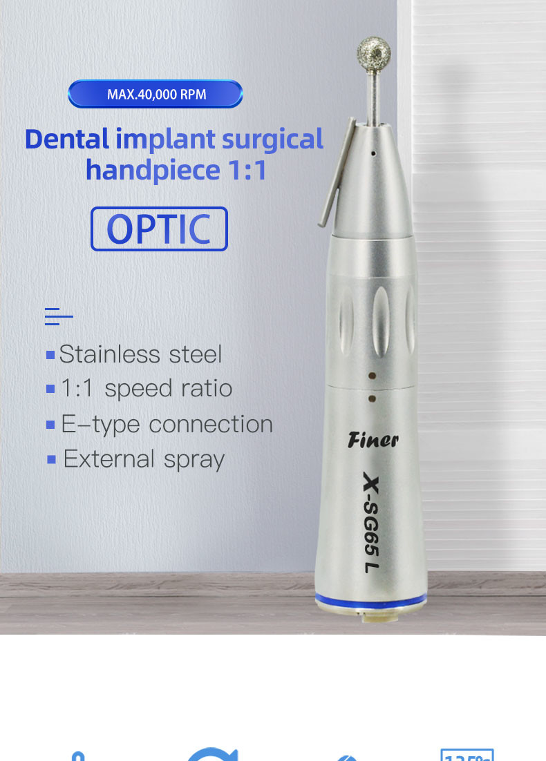 Durable Straight Nose Cone Handpiece , Stainless Steel Dental Handpiece Fiber Optic
