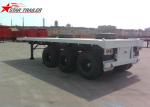 Three - Axle 40FT 12 Tires Flatbed Semi Trailer , Flatbed Equipment Trailer