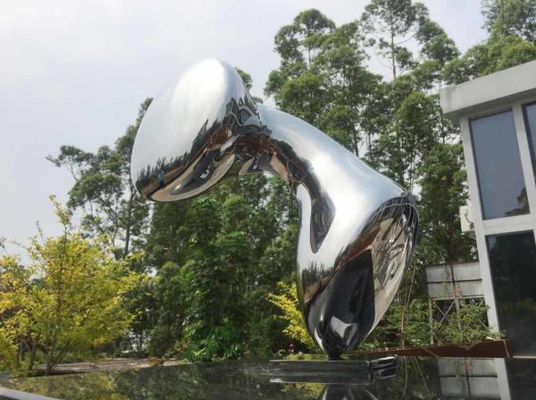 Metal Garden Statues Outdoor Modern Abstract Sculpture Stainless Steel Custom