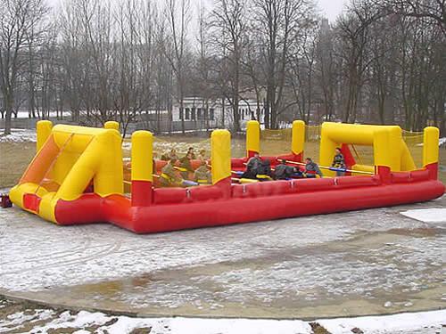 Child Play Pvc Tarpaulin Inflatable Soccer Field / Sports Games Football Land