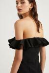 Fashion Black Off Shoulder Dress Sexy Ladies Ruffle