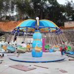 Small Amusement Park Rides Flying Chair Ride Colorful Seats Height 4.5m