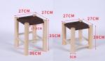 Living Room Stool Solid Wood Dining Chair NO Folded with Modern Design and Wood