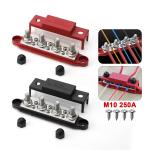 Copper Busbar 4 Stud 3/8" M10 250A Battery Power Distribution Terminal Blocks