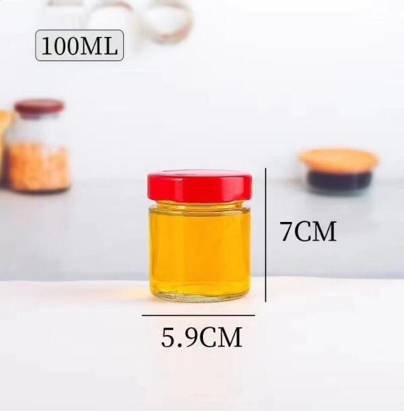 China Factory wholesale Glass Type C 100ml To 750ml Empty Food Honey Jars With Lid factory