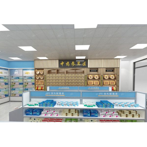 03-GJZYS003 Customized drugstore pharmacy medical led lighting decoration pharmacy store decoration for Drugstore Store Display Furniture