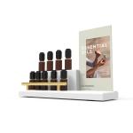Customizable Wooden Counter Display Rack With Printed Store Logo Cosmetics