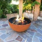 Custom Hemisphere Barbecue Plancha Corten Steel Camping Fire Pit Grill