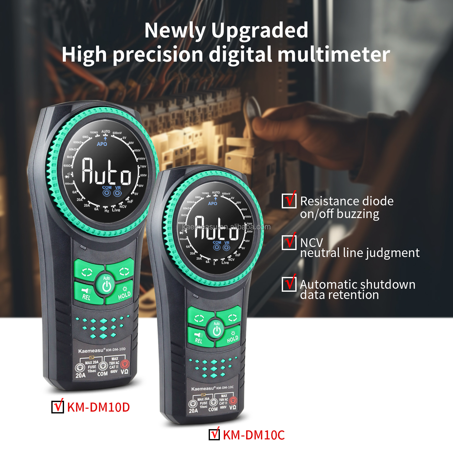 Auto Range Voltage Meters NCV TRMS Diode Test Current Resistance Tester Clamp Meters Multimetro Smart Digital Multimeters