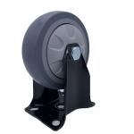 5 Inch Grey Rigid Fixed Soft Rubber Industrial Caster Wheels