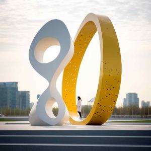 China Modern Colorful Large Decoration Stainless Steel Statue Sculpture factory