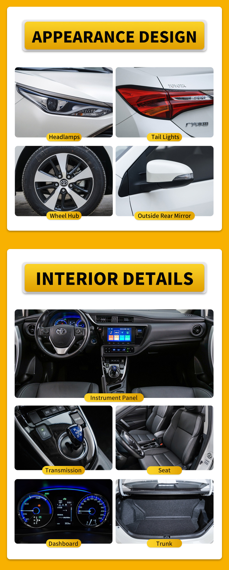 2023 Newest Model Long Range Pure Electric Car for Adults MHEV Energy Type TO-YOTA LEI LING Hybrid Vehicle