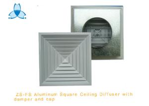 China White Ceiling Vent Diffuser Excellent Appearance With Cap , 600x600mm Face Size factory