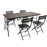 Metal Outdoor Foldable Portable Wood Grain HDPE Plastic Folding Beer Picnic