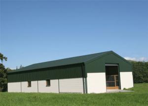 China Pre Engineered Steel Frame Barn , Modular Assembly Metal Storage Barns factory