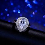 Fashion Women Ring 925 Sterling Silver Ring CZ White Stone bague anel bijoux